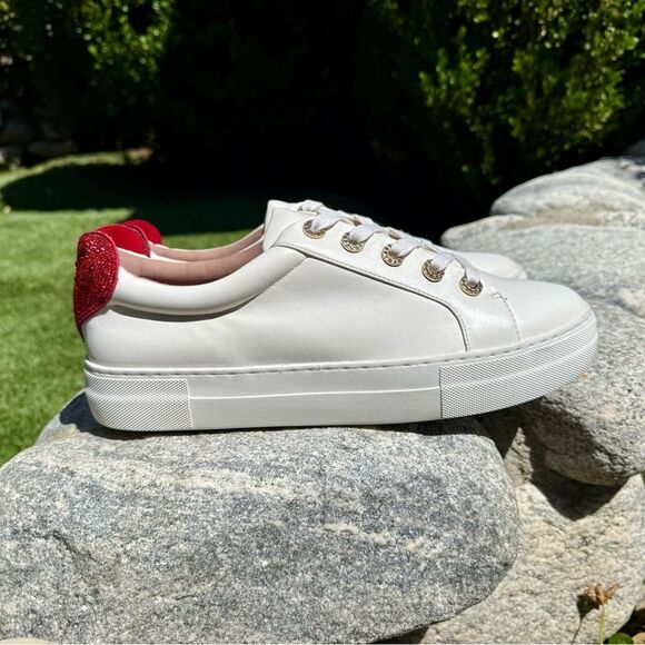 Betsy Johnson Heart Accent Cream and Red Women's Sneakers. Size 11 never worn. - Picture 4 of 8